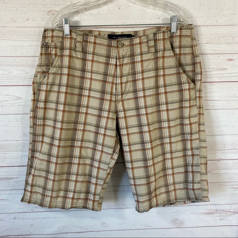 Calvin Klein Jeans Plaid Cotton Shorts Size 36
